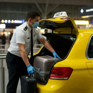 Taxista en el aeropuerto
